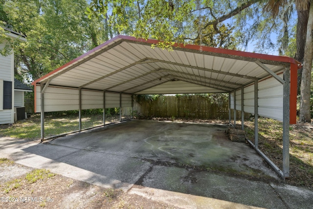 view of car parking featuring a carport