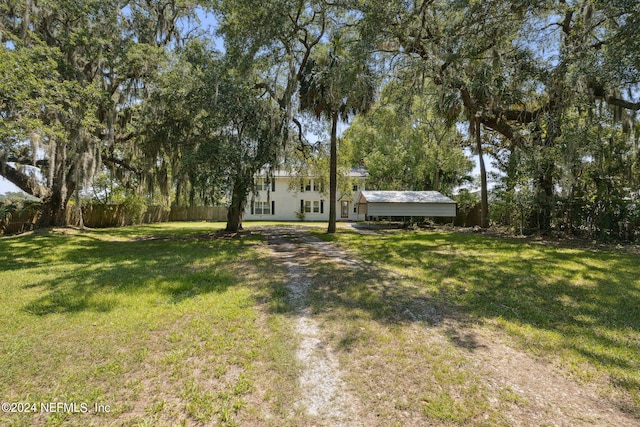 view of yard featuring fence