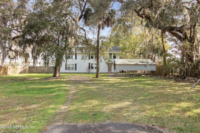 view of yard with fence