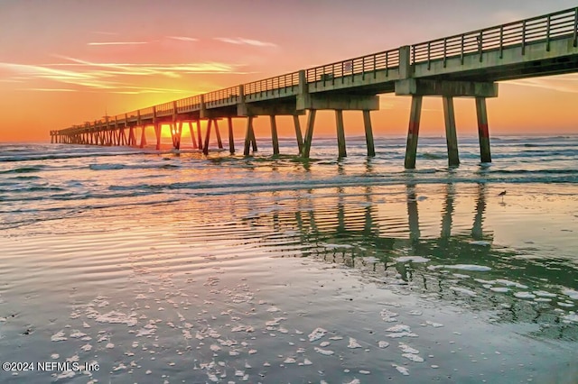 water view featuring a pier