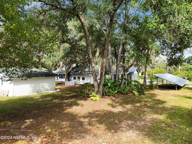 view of yard featuring a carport