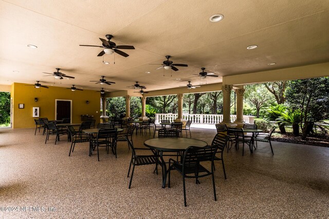 view of patio / terrace with ceiling fan