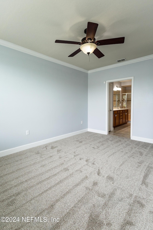 11789 Surfbird Cir Unit 6F, Jacksonville, FL 32256 - unfurnished room featuring visible vents, carpet flooring, crown molding, and baseboards
