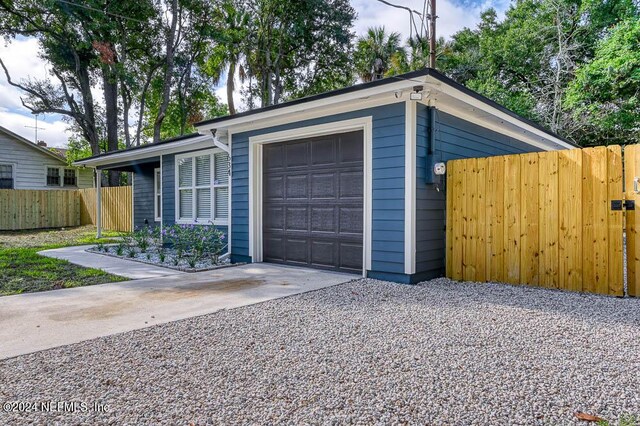 view of garage