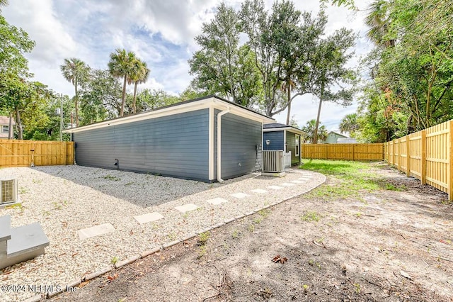 garage featuring central air condition unit