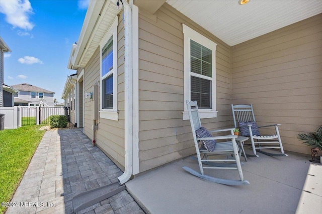 view of patio / terrace featuring covered porch