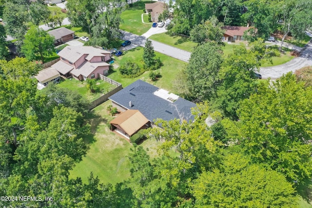 aerial view with a residential view