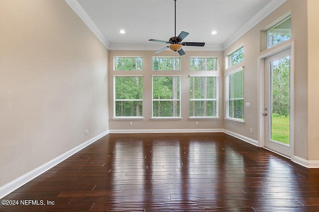 interior space with ceiling fan