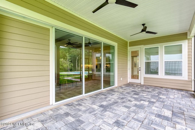 view of patio / terrace with ceiling fan