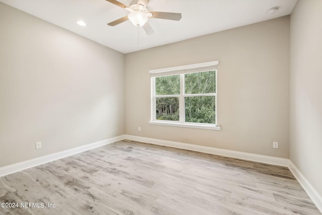 120 Ellsworth Cir, Saint Johns, FL 32259 - unfurnished room featuring baseboards, recessed lighting, light wood-style floors, and a ceiling fan