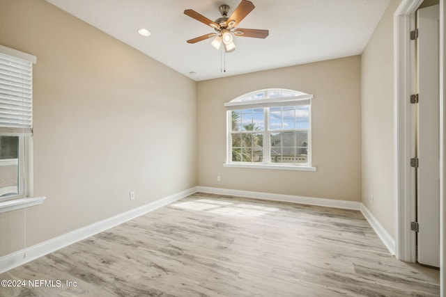 120 Ellsworth Cir, Saint Johns, FL 32259 - empty room with light wood finished floors, baseboards, and a ceiling fan