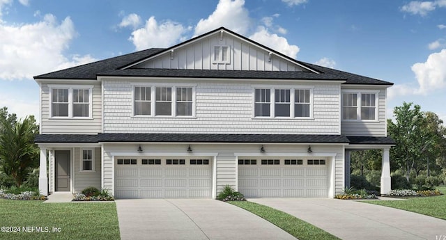 view of front facade featuring a garage