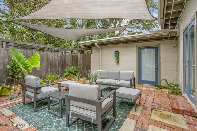 view of patio with an outdoor hangout area