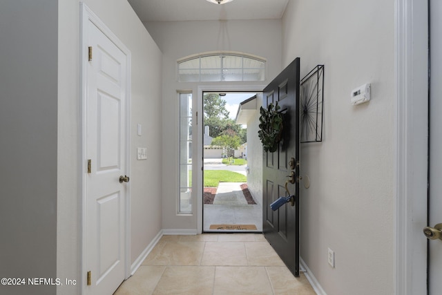 view of tiled foyer