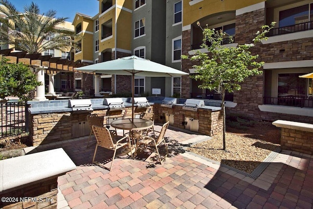 view of patio / terrace with a grill and area for grilling