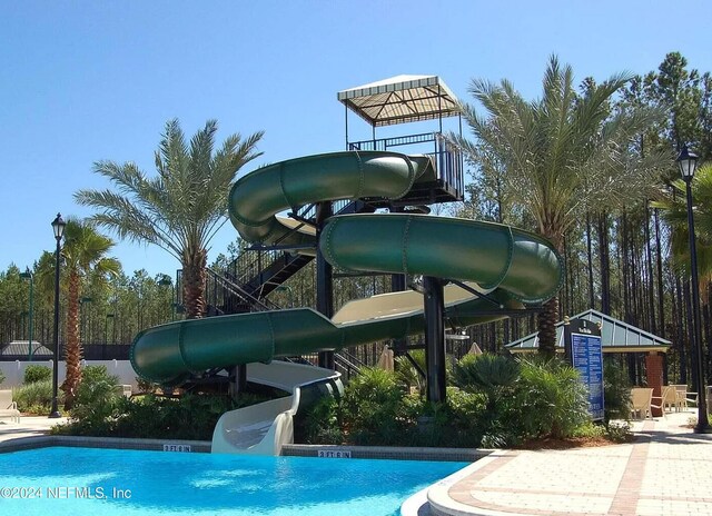 exterior space with a water slide