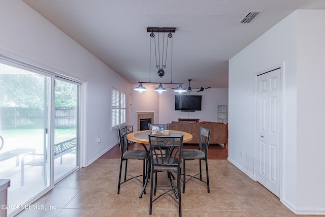 dining room with light tile patterned floors