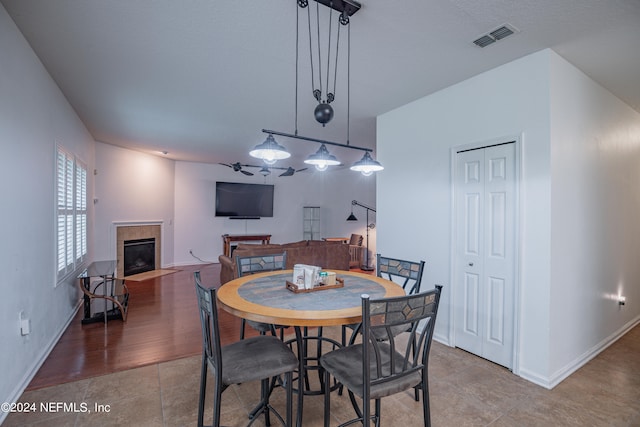 dining area featuring wood-type flooring