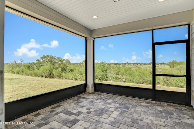 view of unfurnished sunroom