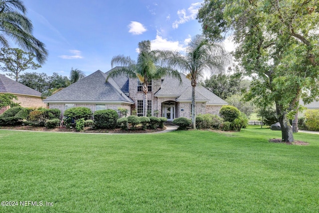 view of front of home with a front yard