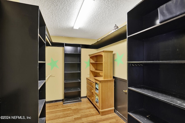 spacious closet with hardwood / wood-style flooring