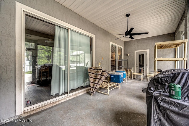 view of patio with a ceiling fan