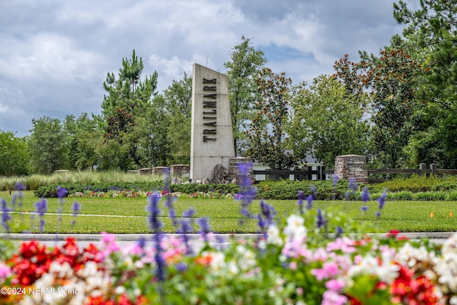 view of property's community featuring a yard