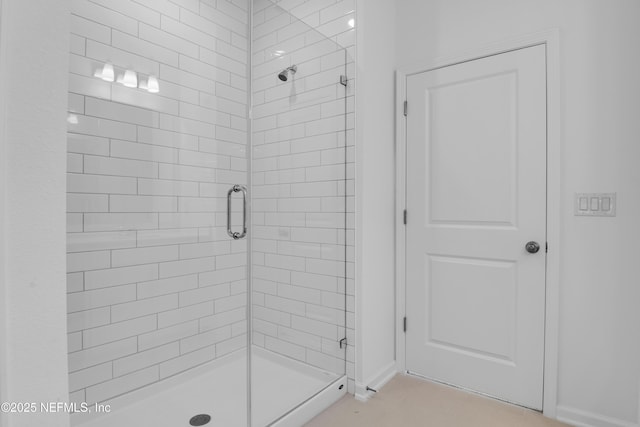 bathroom featuring walk in shower