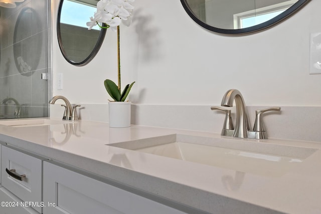 bathroom with vanity and plenty of natural light