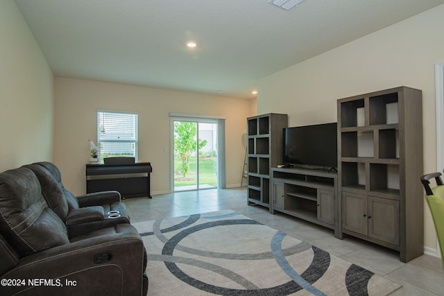 view of tiled living room