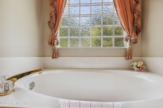 bathroom featuring a bathing tub and a healthy amount of sunlight