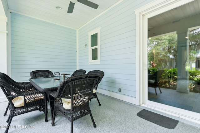 view of patio / terrace with ceiling fan