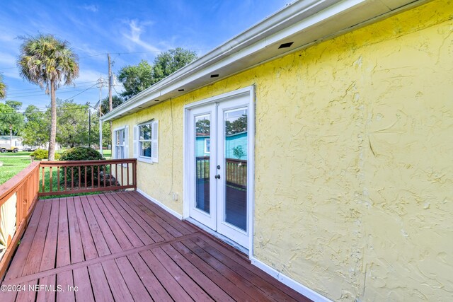 deck with french doors