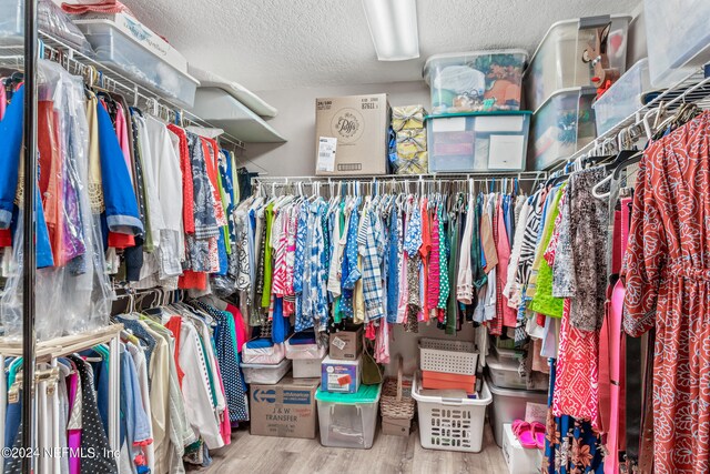 walk in closet featuring hardwood / wood-style flooring