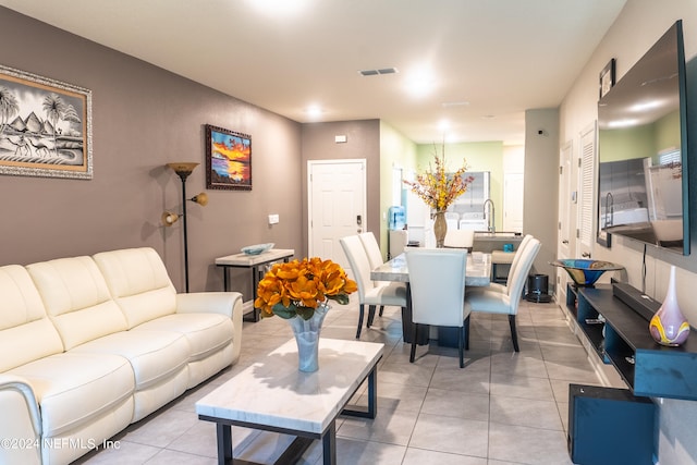 view of tiled living room