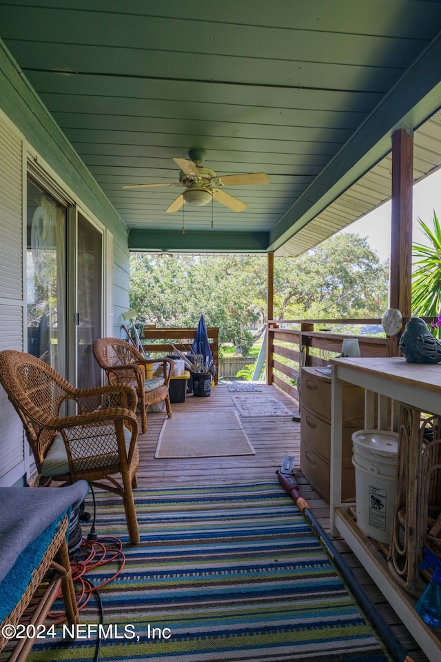 view of patio / terrace with ceiling fan