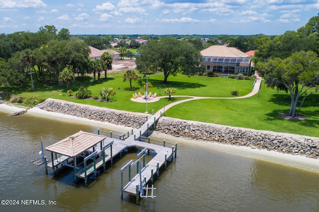 exterior space featuring a water view