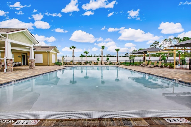 view of pool with a patio area