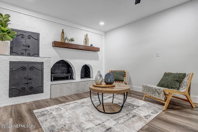 living area featuring wood-type flooring