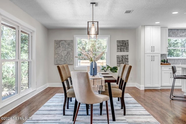 dining area featuring a wealth of natural light and hardwood / wood-style flooring