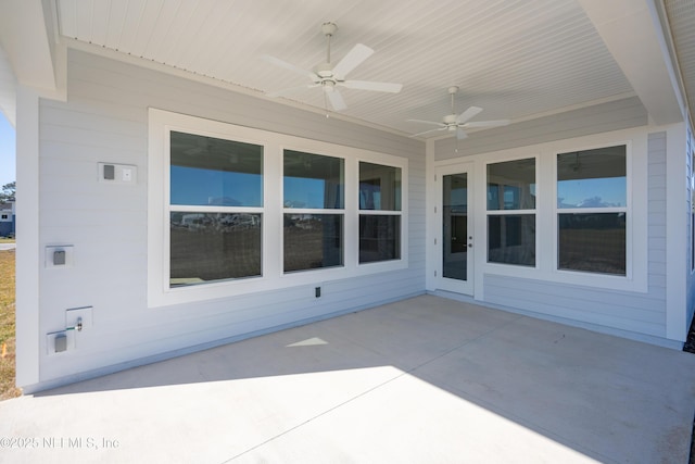 view of patio / terrace with ceiling fan