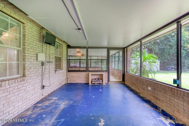 view of unfurnished sunroom