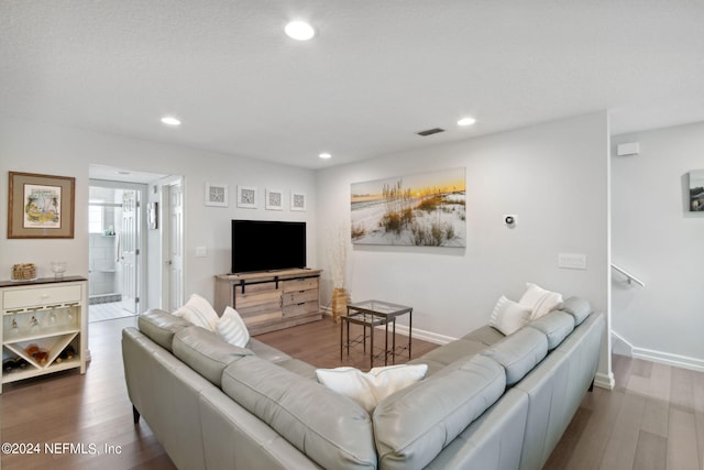 living room featuring hardwood / wood-style flooring