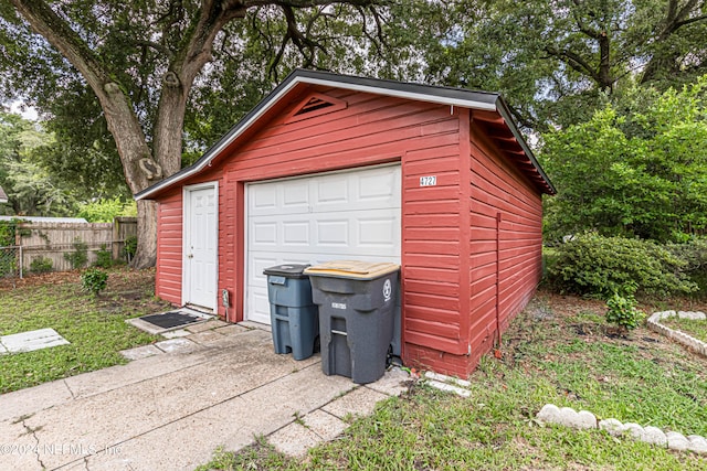 view of garage