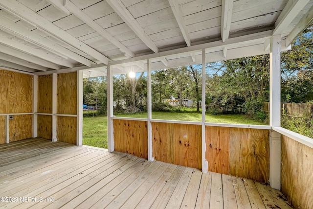 view of unfurnished sunroom