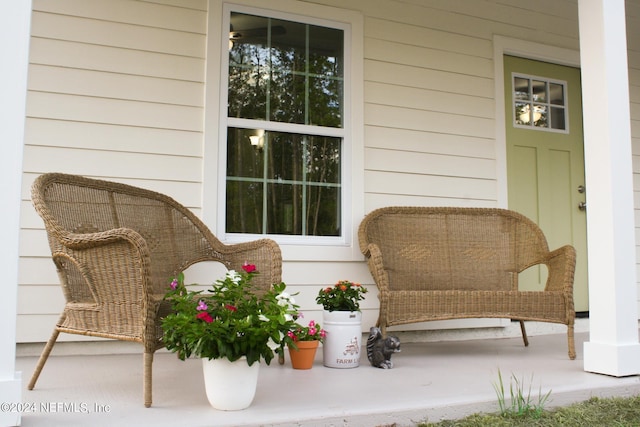 exterior space with covered porch