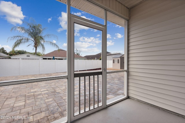 view of unfurnished sunroom