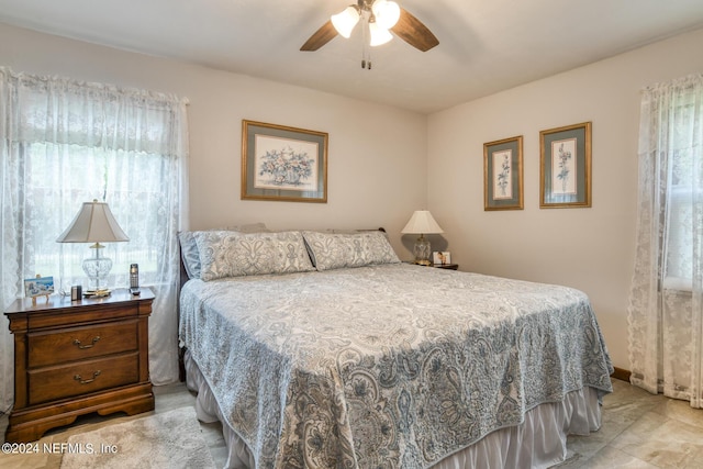 bedroom featuring a ceiling fan