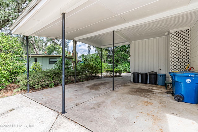 view of patio with a carport