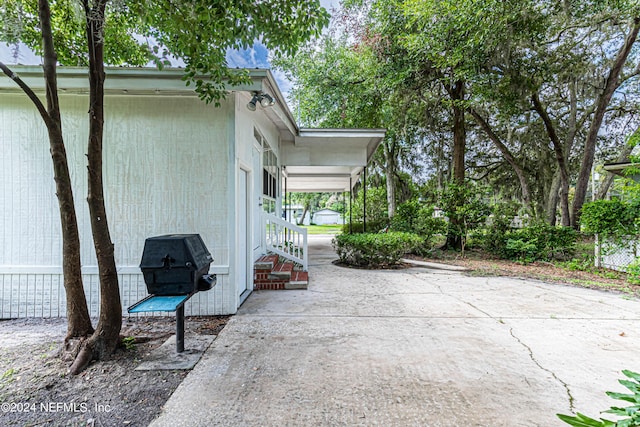 view of patio featuring grilling area